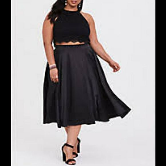 torrid Dresses & Skirts - Torrid Black Satin Tulle Skirt